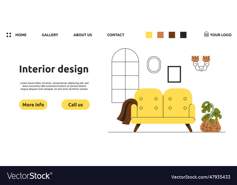 Interior design landing page concept