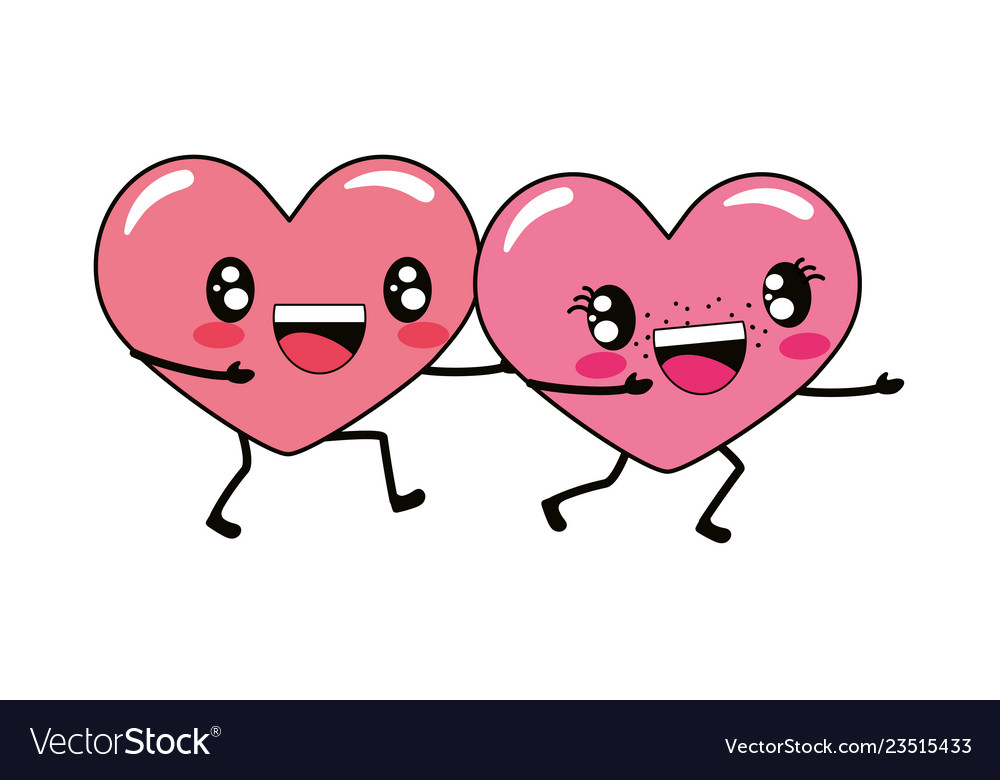 Love heart couple cartoon Royalty Free Vector Image