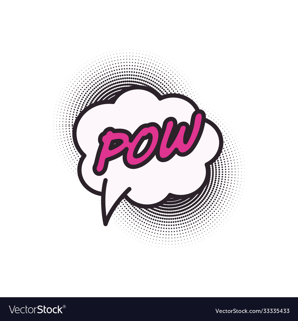 Pow cloud bubble line and fill style icon