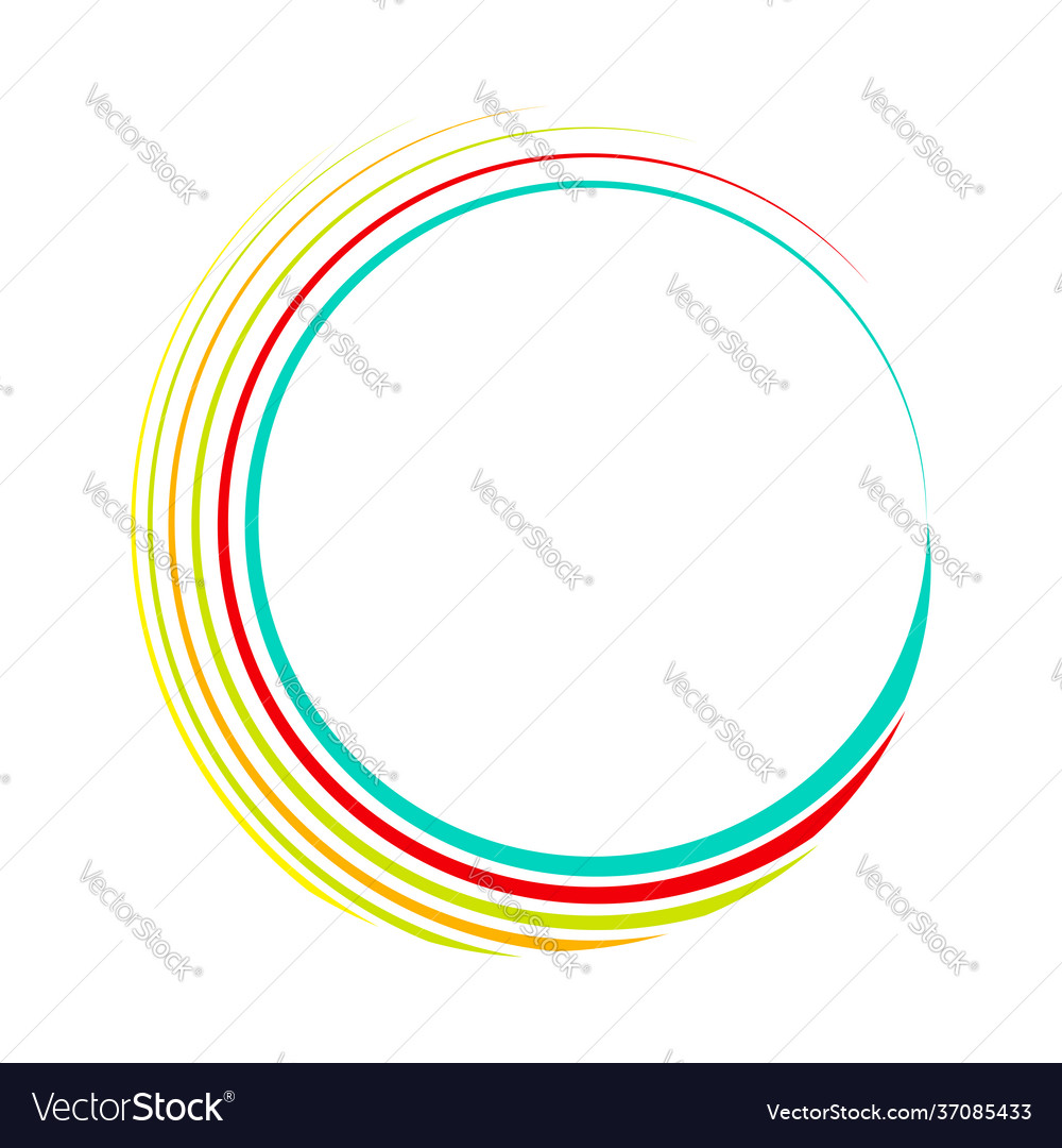 Radial abstract geometric circle design element vector image Radial abstract geometric circle design element