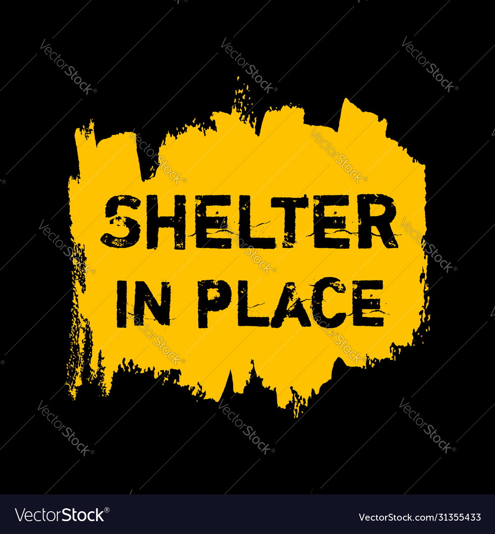 Shelter in place ink watercolor icon