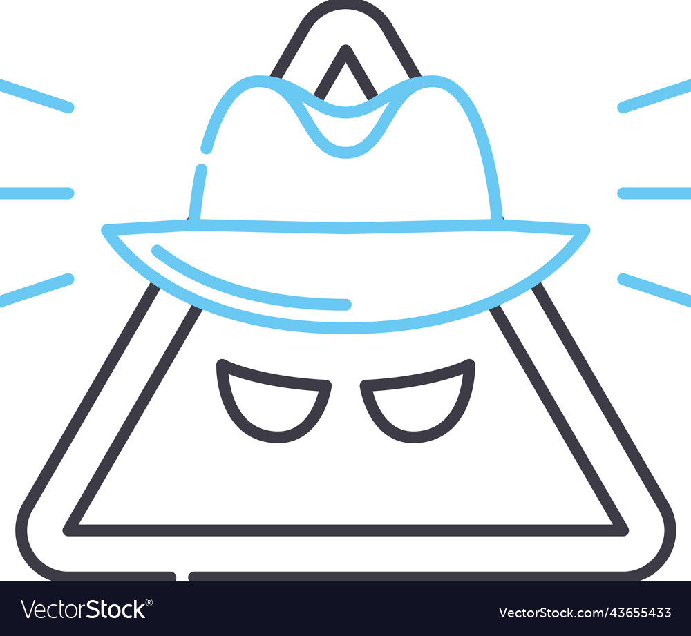 Spyware program line icon outline symbol vector image Spyware program line icon outline symbol