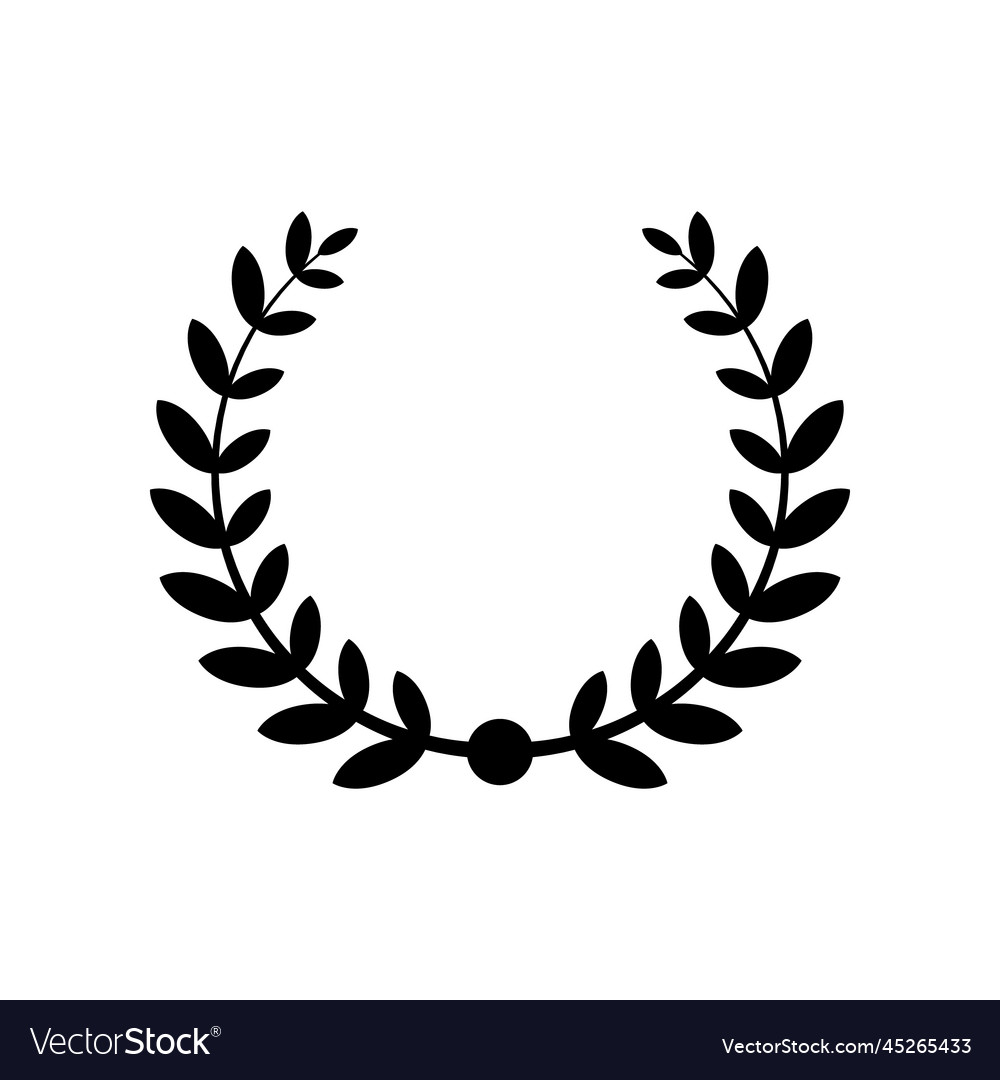 Vintage laurel wreath glyph icon Royalty Free Vector Image