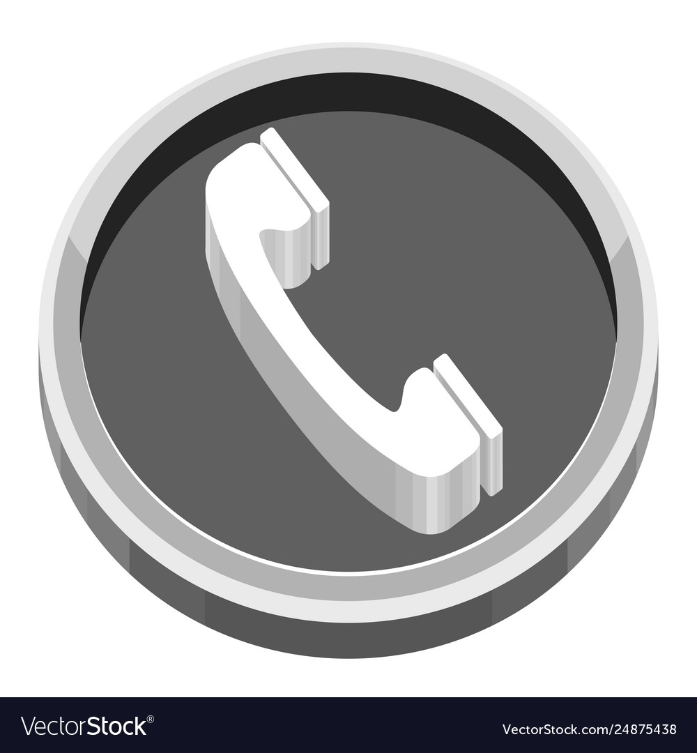 3d app button with a telephone icon