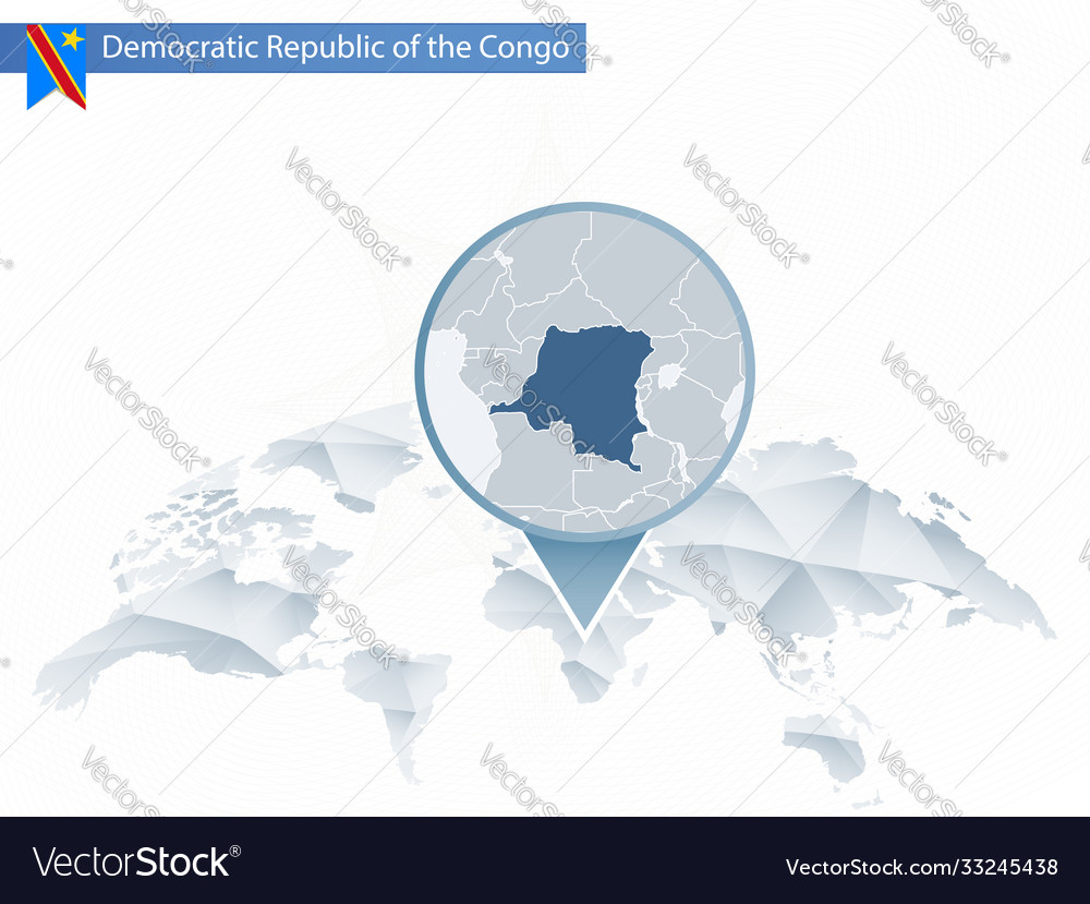 Abstract rounded world map with pinned detailed