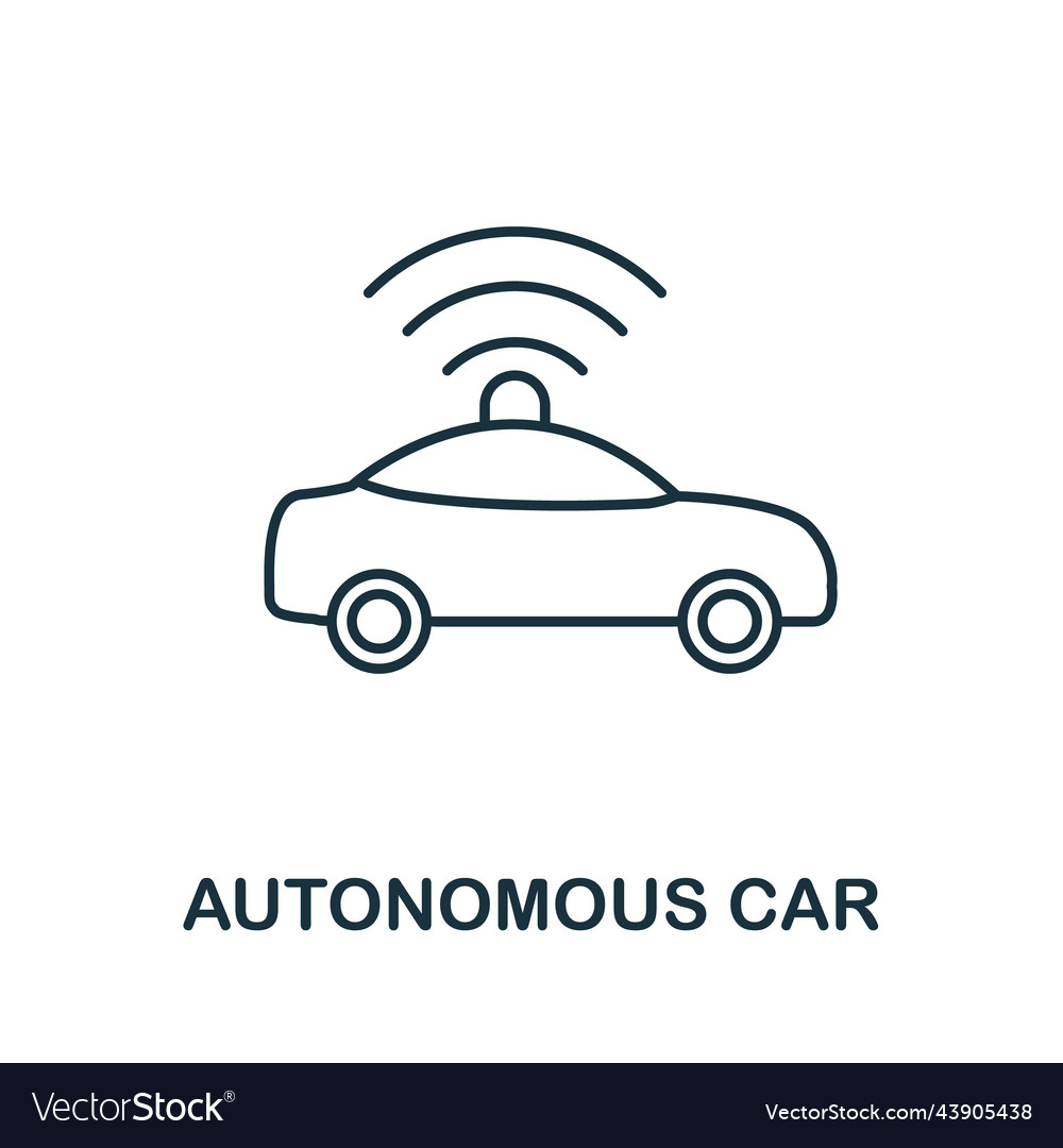 Autonomous car icon simple element from vector image Autonomous car icon simple element from