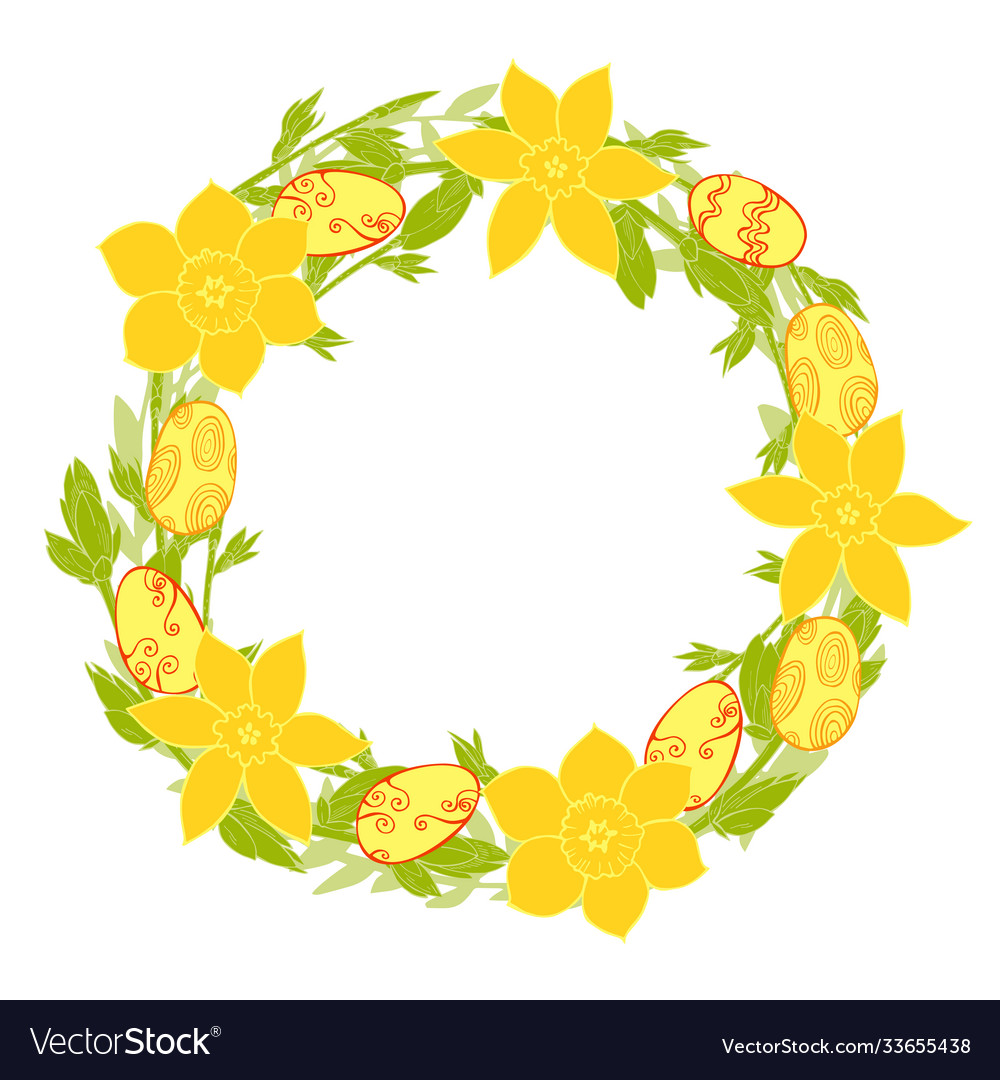 Easter wreath with flowers