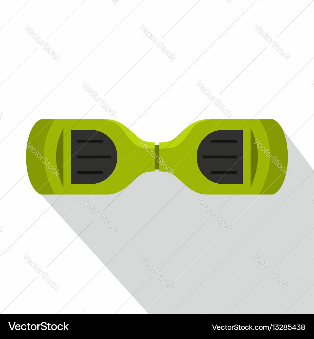 Electrical green modern gyroboard icon flat style Vector Image