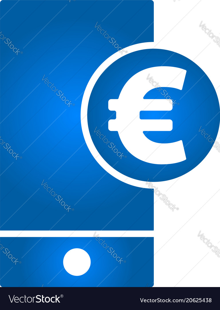 Electronic money icon mobile euro