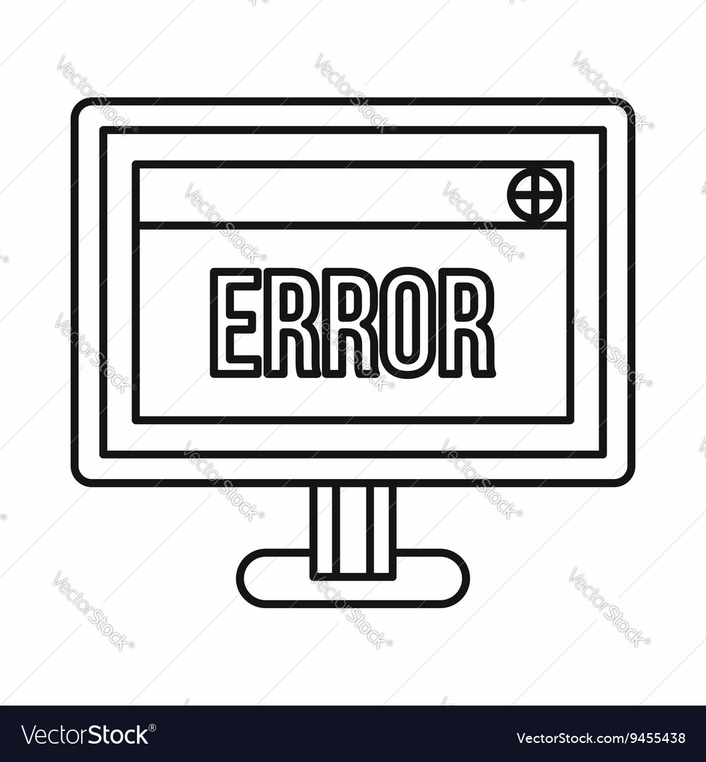 Error sign on a computer monitor icon Royalty Free Vector