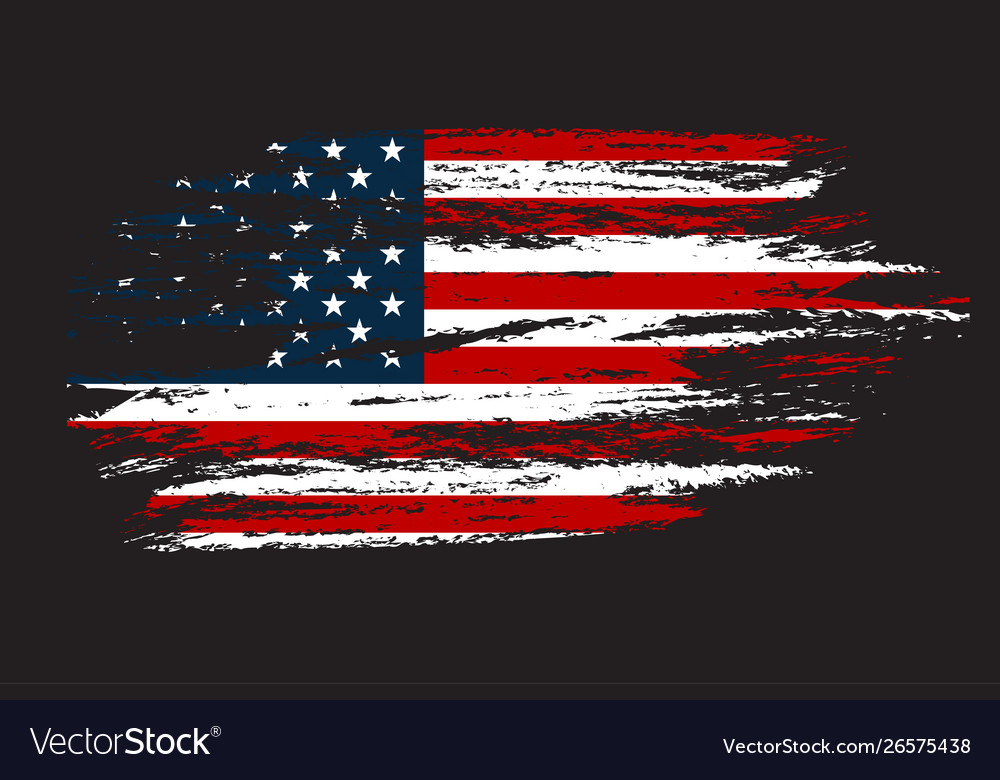 Grunge Flag Usa In With Grunge Texture Royalty Free Vector 