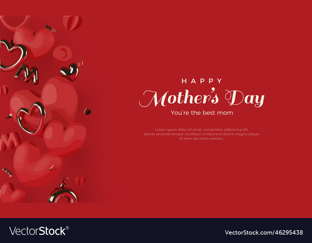 Happy mothers day design with bold red love