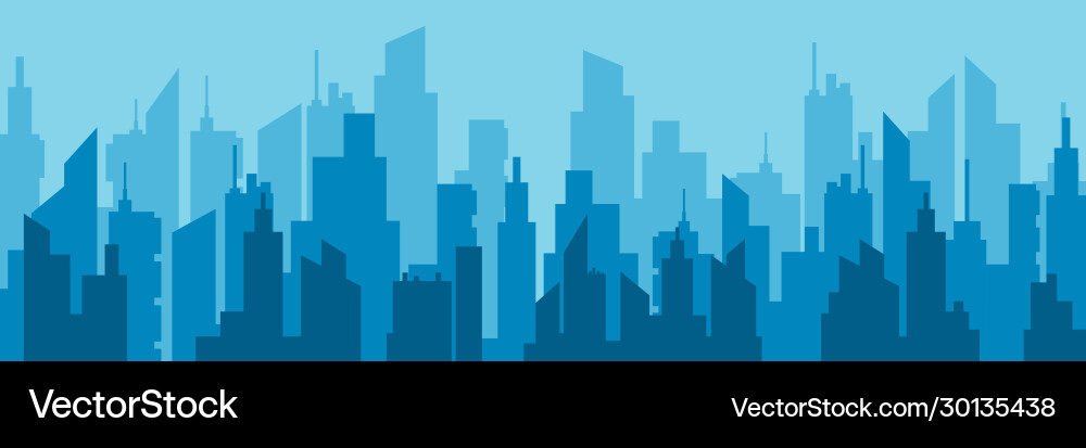 Horizontal city skyline flat Royalty Free Vector Image
