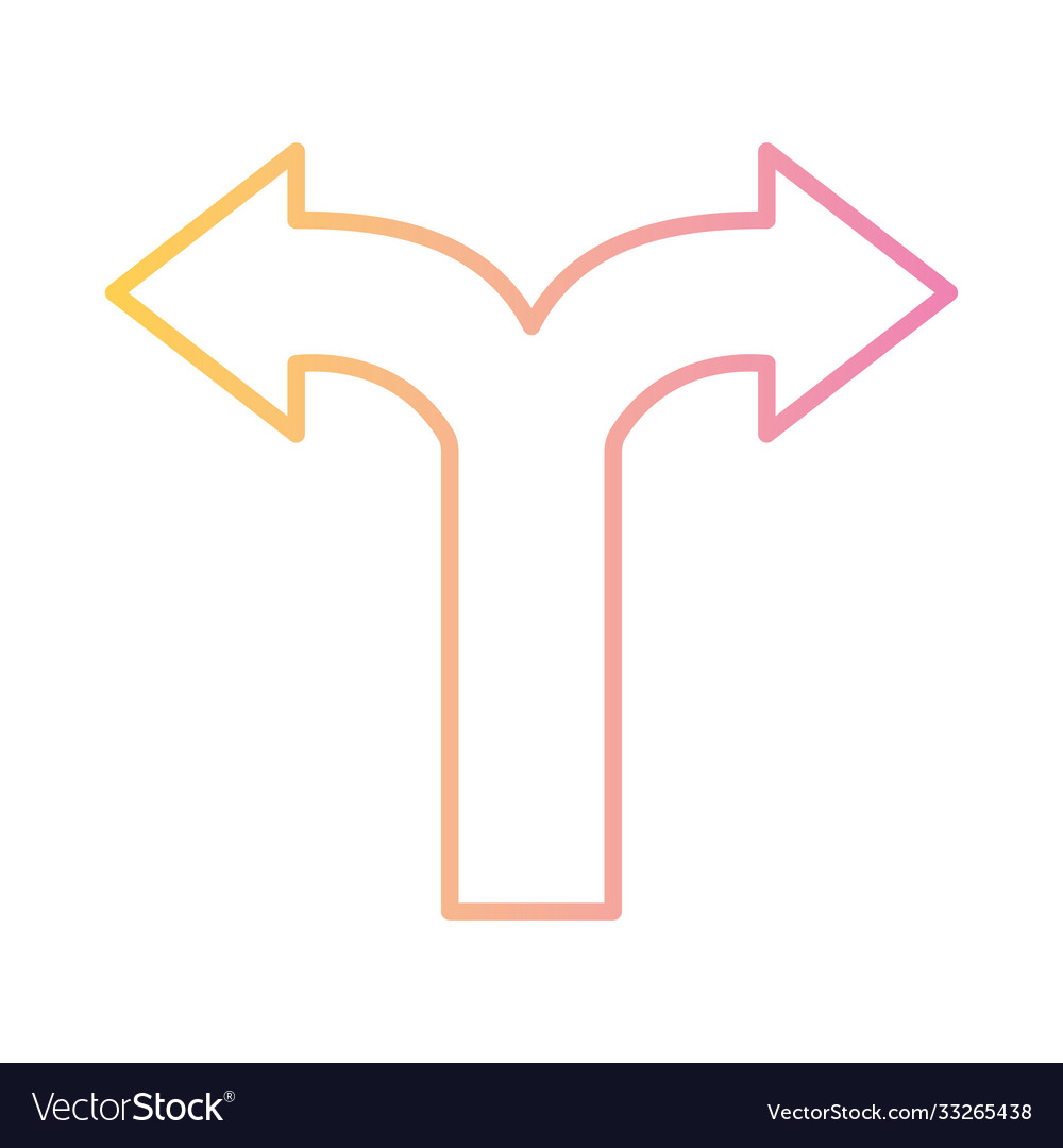 Left and right arrow gradient style icon