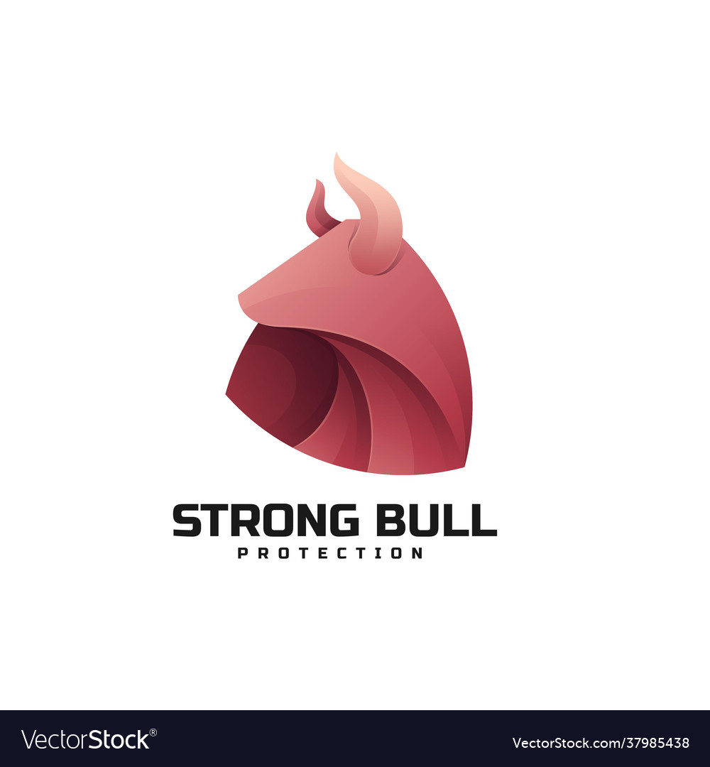 Logo strong bull gradient colorful style