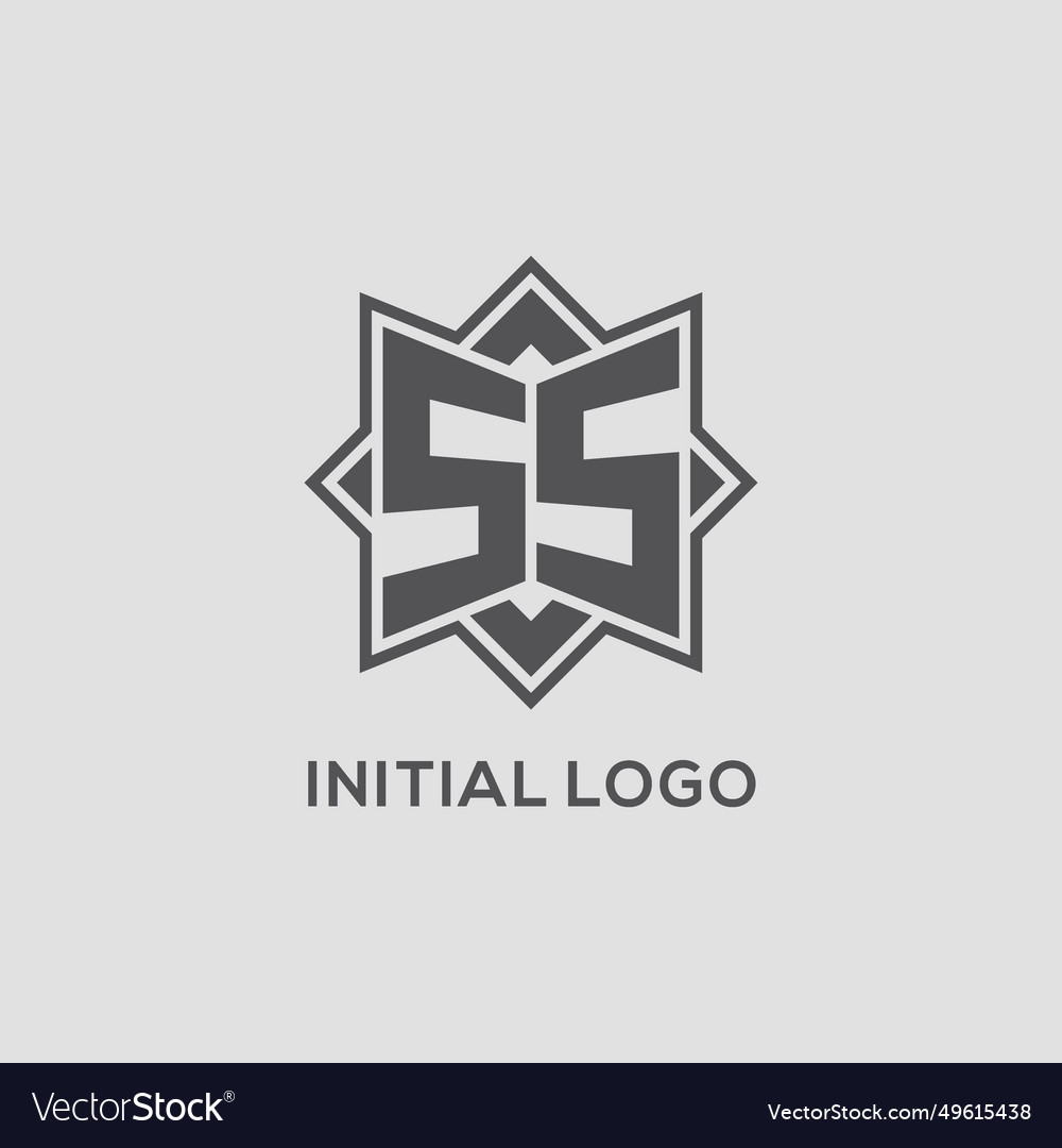 Monogram ss logo with eight point star style Vector Image