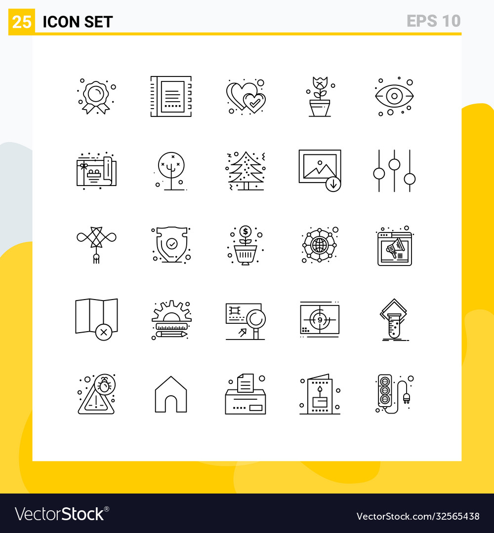 Pack 25 modern lines signs and symbols for web