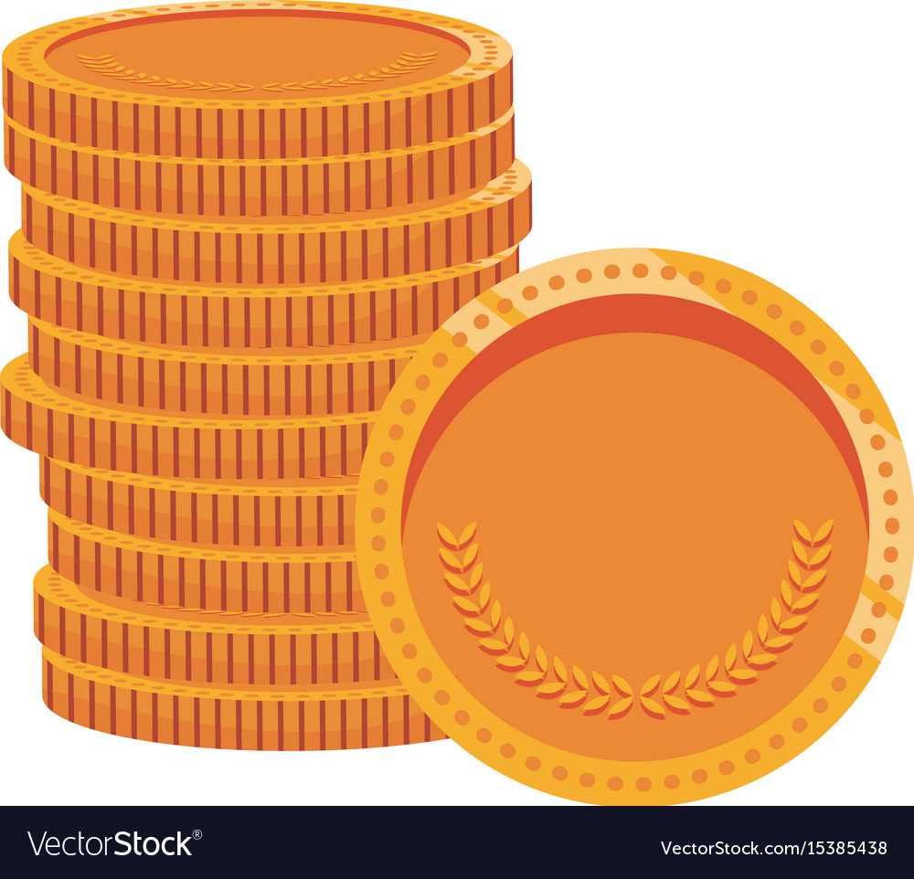 Pile of golden coins hidden treasure design