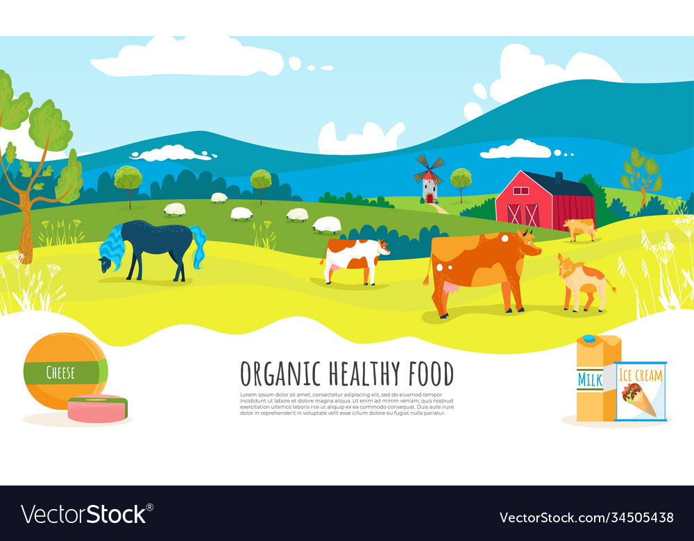 Produkt eco Grafik Poster außen ranch Cartoon vector image Produkt eco Grafik Poster außen ranch Cartoon