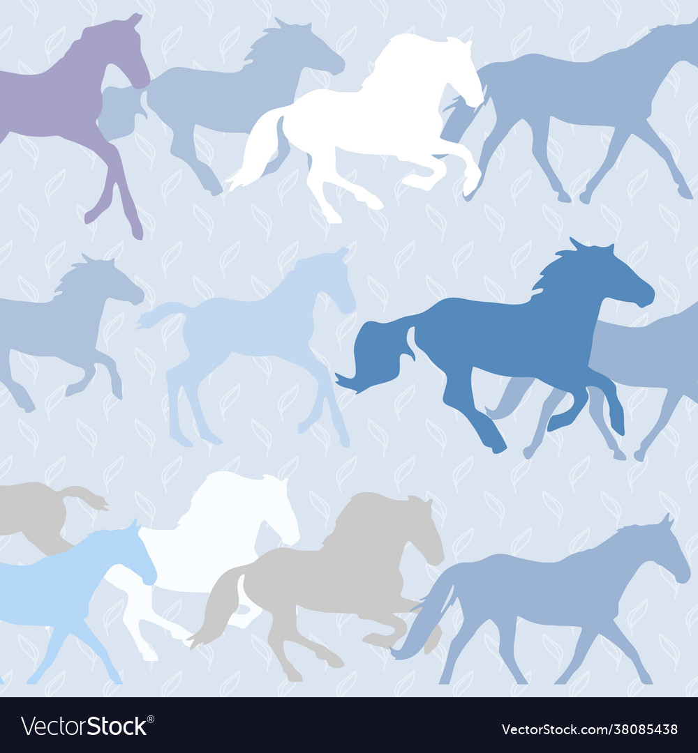 Running horses seamless pattern image