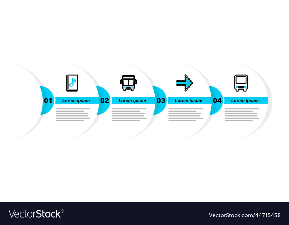 Set line bus dots arrow and audio book icon vector image Set line bus dots arrow and audio book icon