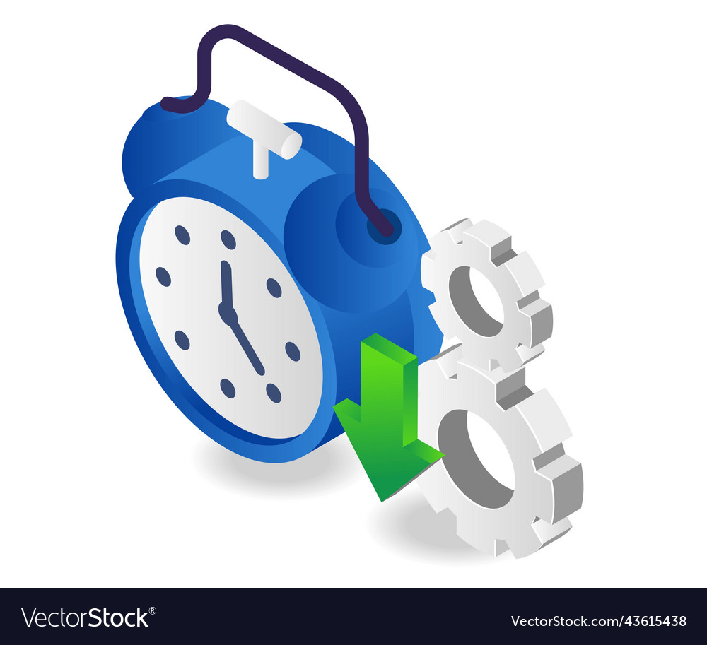 Time setting process down vector image Time setting process down