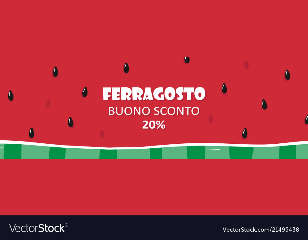 Watermelon slice horizontal banner for ferragosto