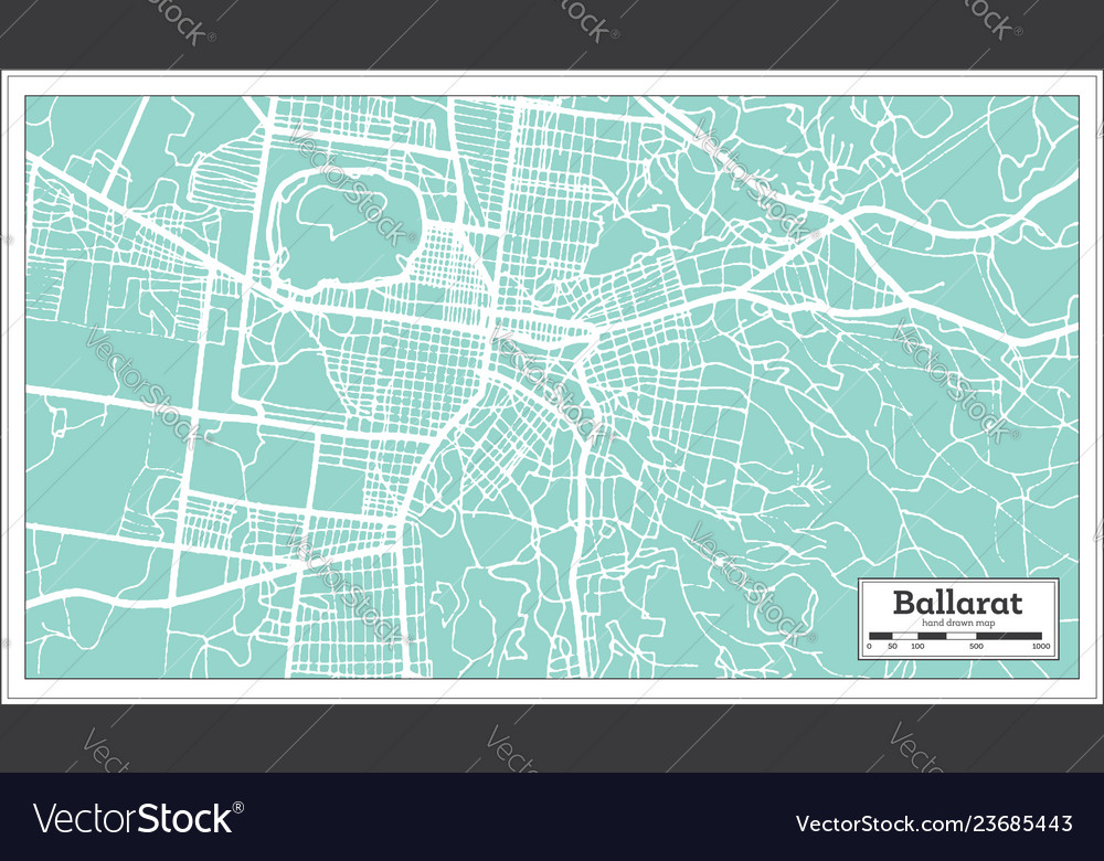 Ballarat australia city map in retro style Vector Image