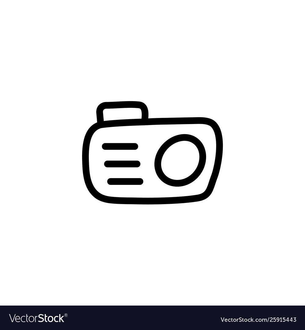 Camera line icon in flat style for apps ui vector image Camera line icon in flat style for apps ui