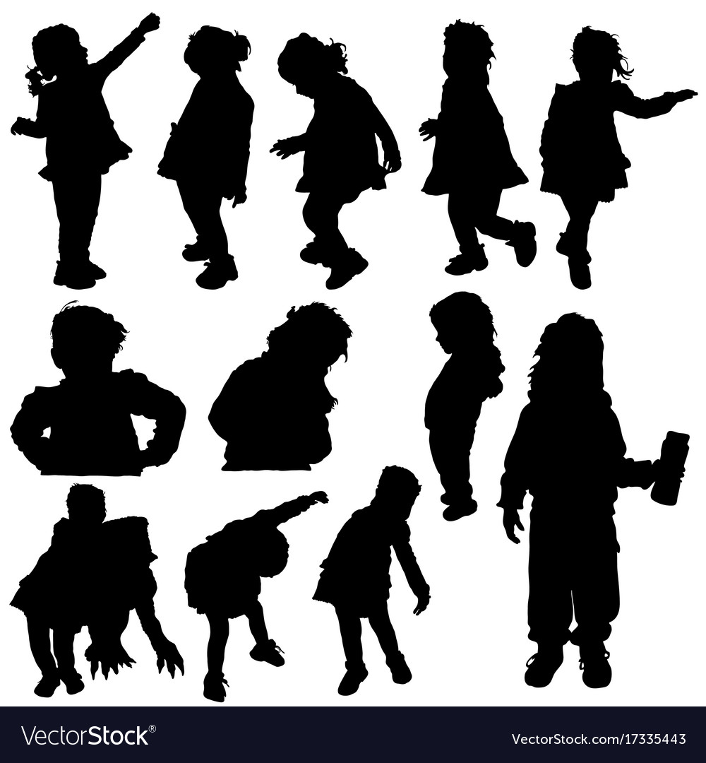 Children Silhouettes - Playful Black Figures