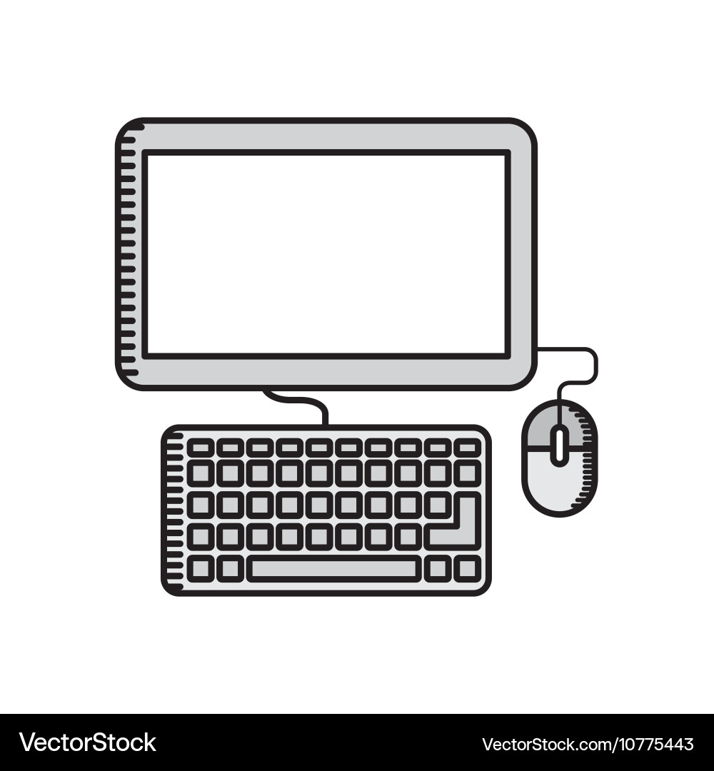 Computer desktop technology icon Royalty Free Vector Image