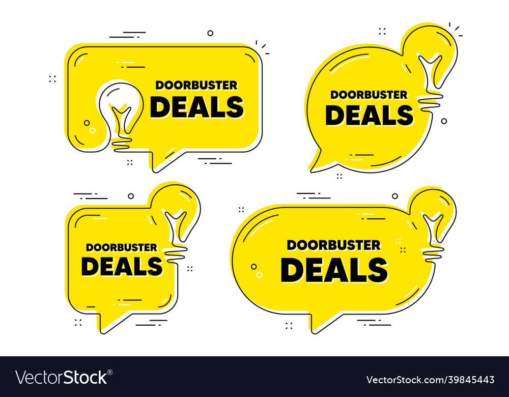 Doorbuster deals text special offer price sign Vector Image