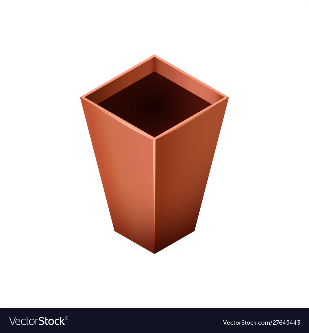 Empty ceramic brown flowerpots for cultivation