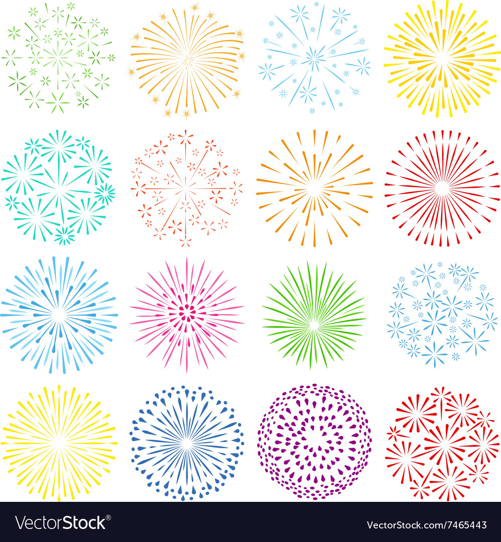 Holiday fireworks icons