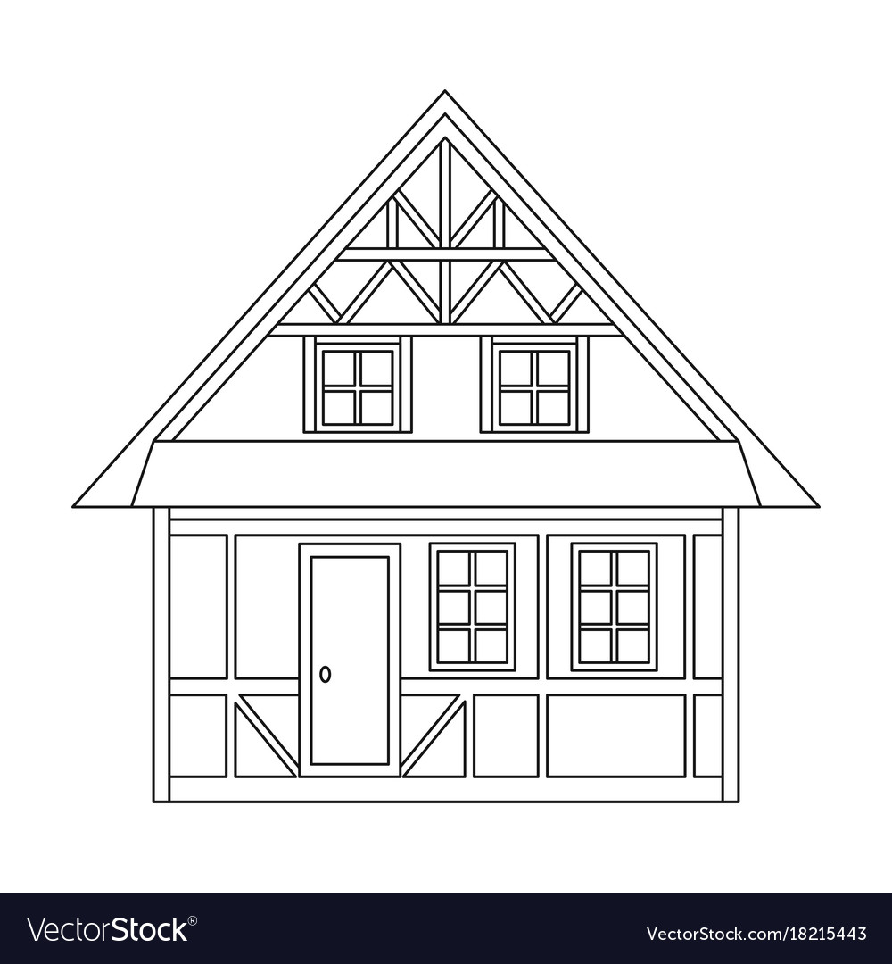 House single icon in outline stylehouse Royalty Free Vector