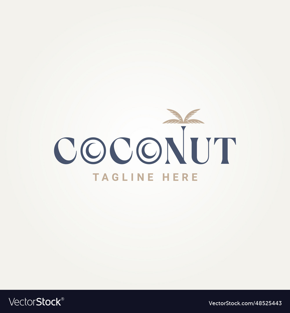 Minimalist coconut palm tree typography logo