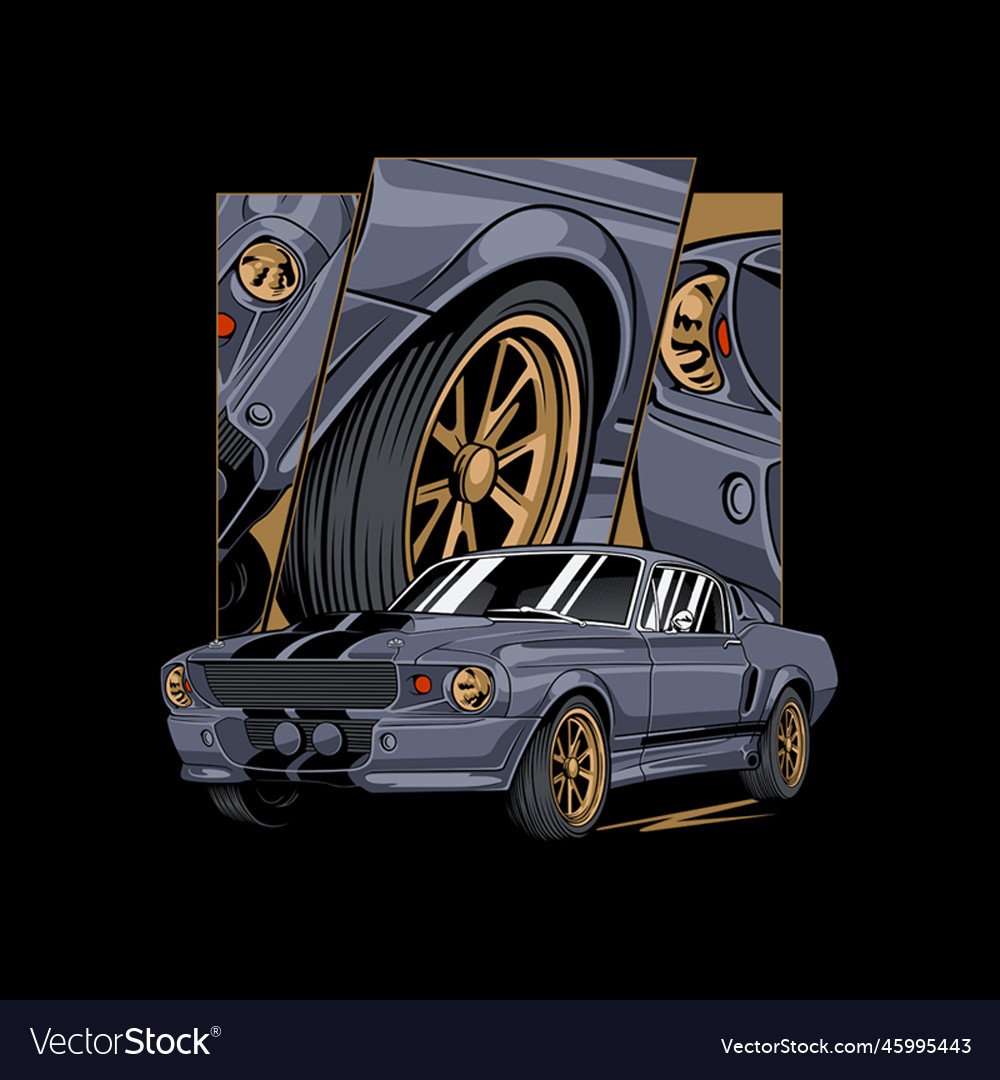 Muscle car 07 Royalty Free Vector Image - VectorStock