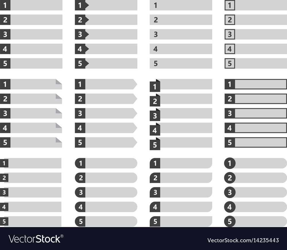 blank numbered list