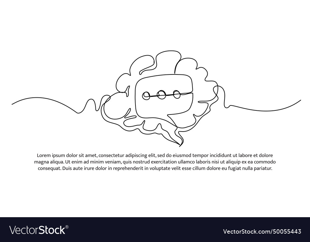 One continuous line design of speech bubble vector image One continuous line design of speech bubble