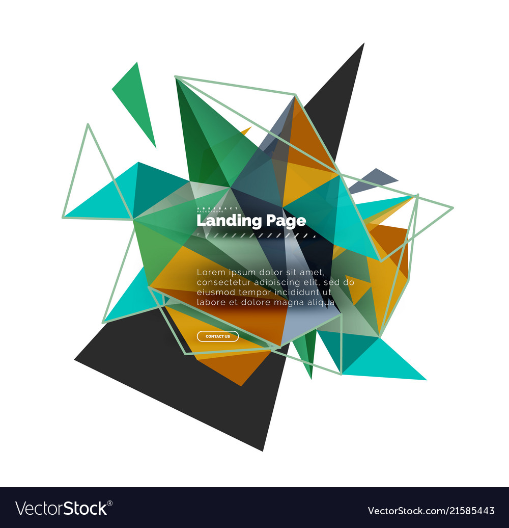 Triangular design abstract background landing vector image Triangular design abstract background landing