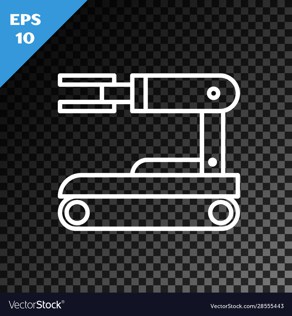 White line robot icon isolated on transparent vector image White line robot icon isolated on transparent