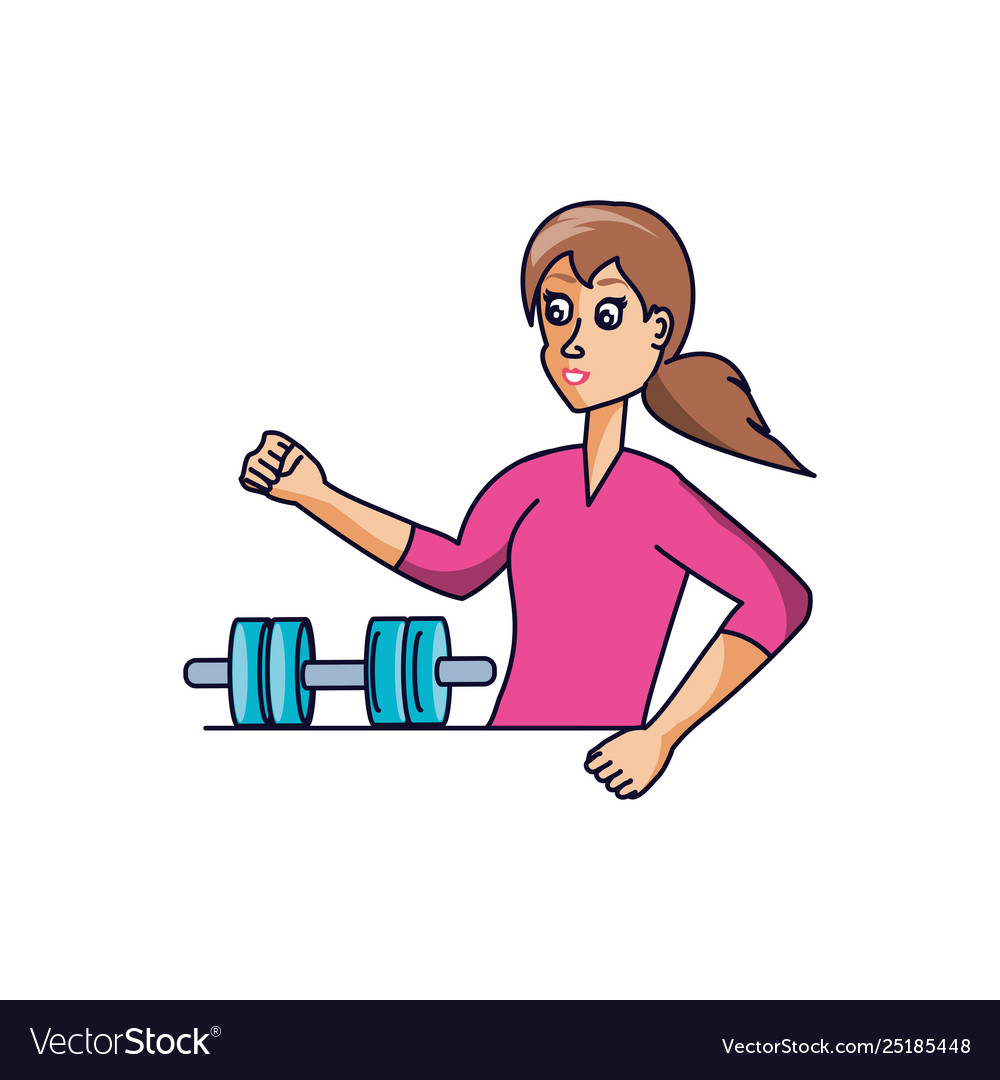 Athletic woman with dumbbell avatar character Vector Image