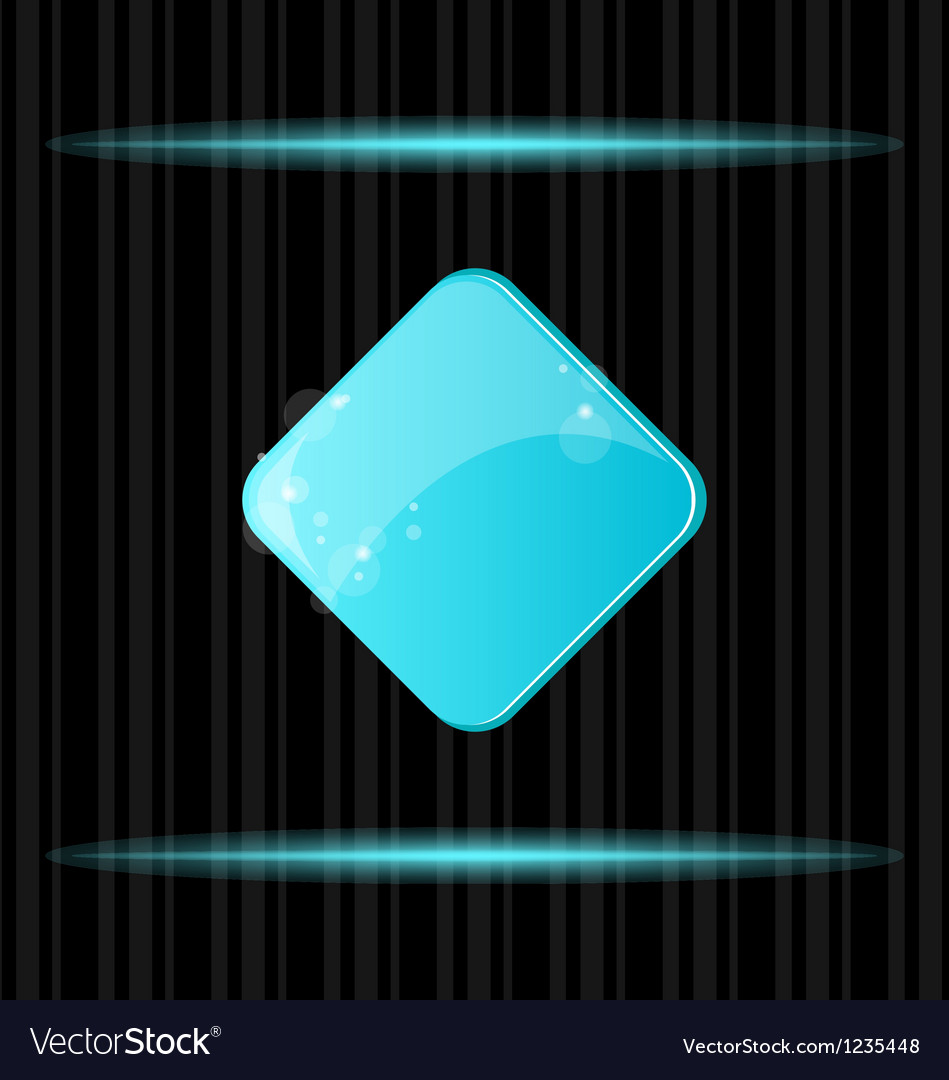 Blue glossy blank web button with reflection