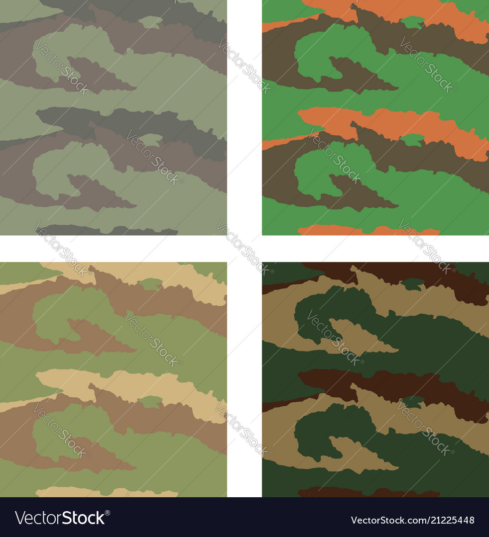 Camouflage pattern design with different color vector image Camouflage pattern design with different color