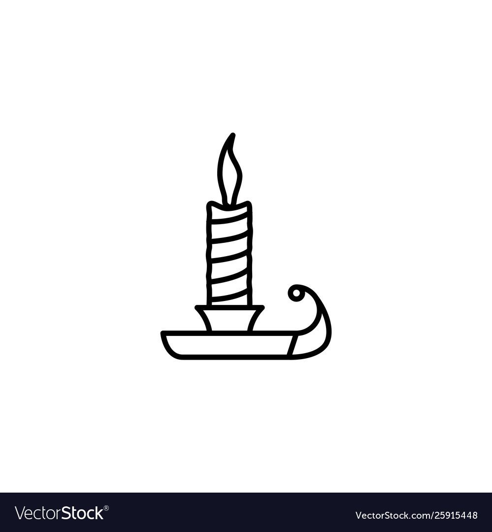 Candle line icon in flat style for apps ui vector image Candle line icon in flat style for apps ui