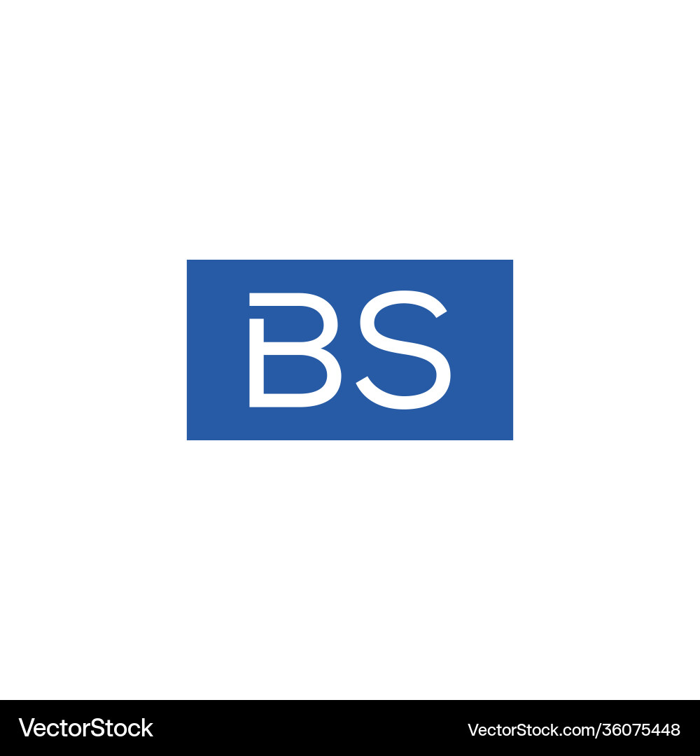 Creative initial letter bs square logo design Vector Image