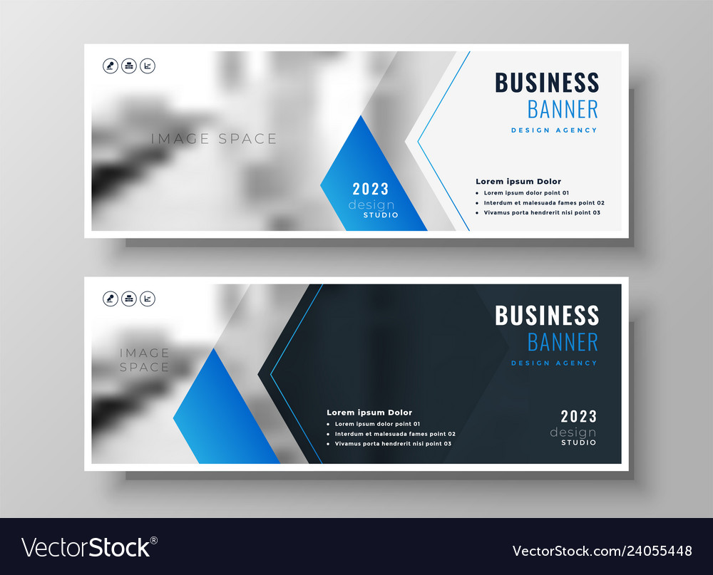 Elegant Blue Modern Business Banner Design Vector Image