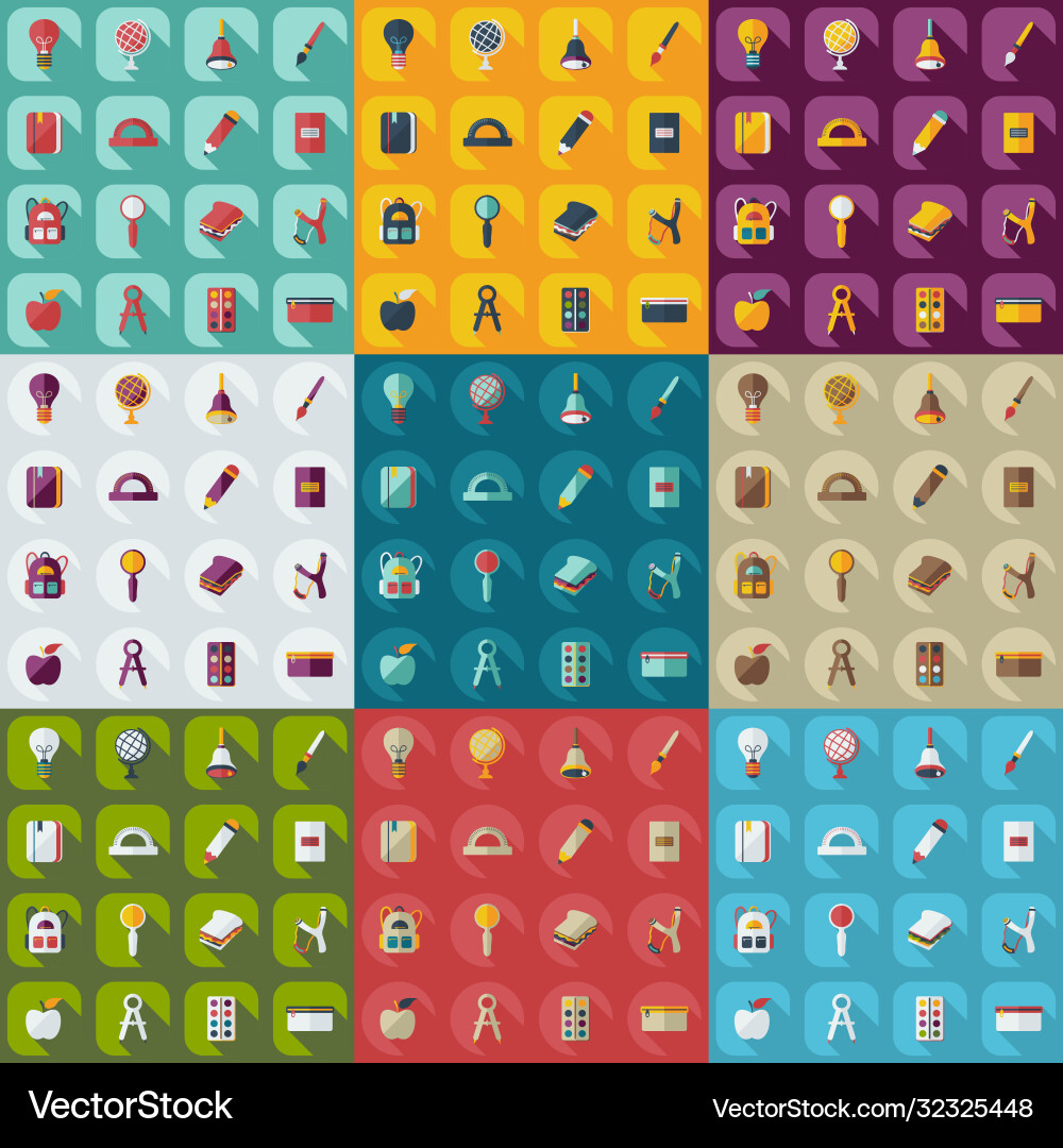 Flat concept set modern design with shadow Vector Image