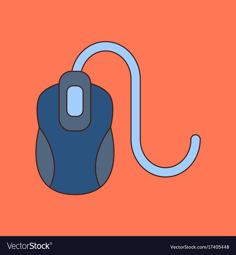 Flat icon on background computer mouse