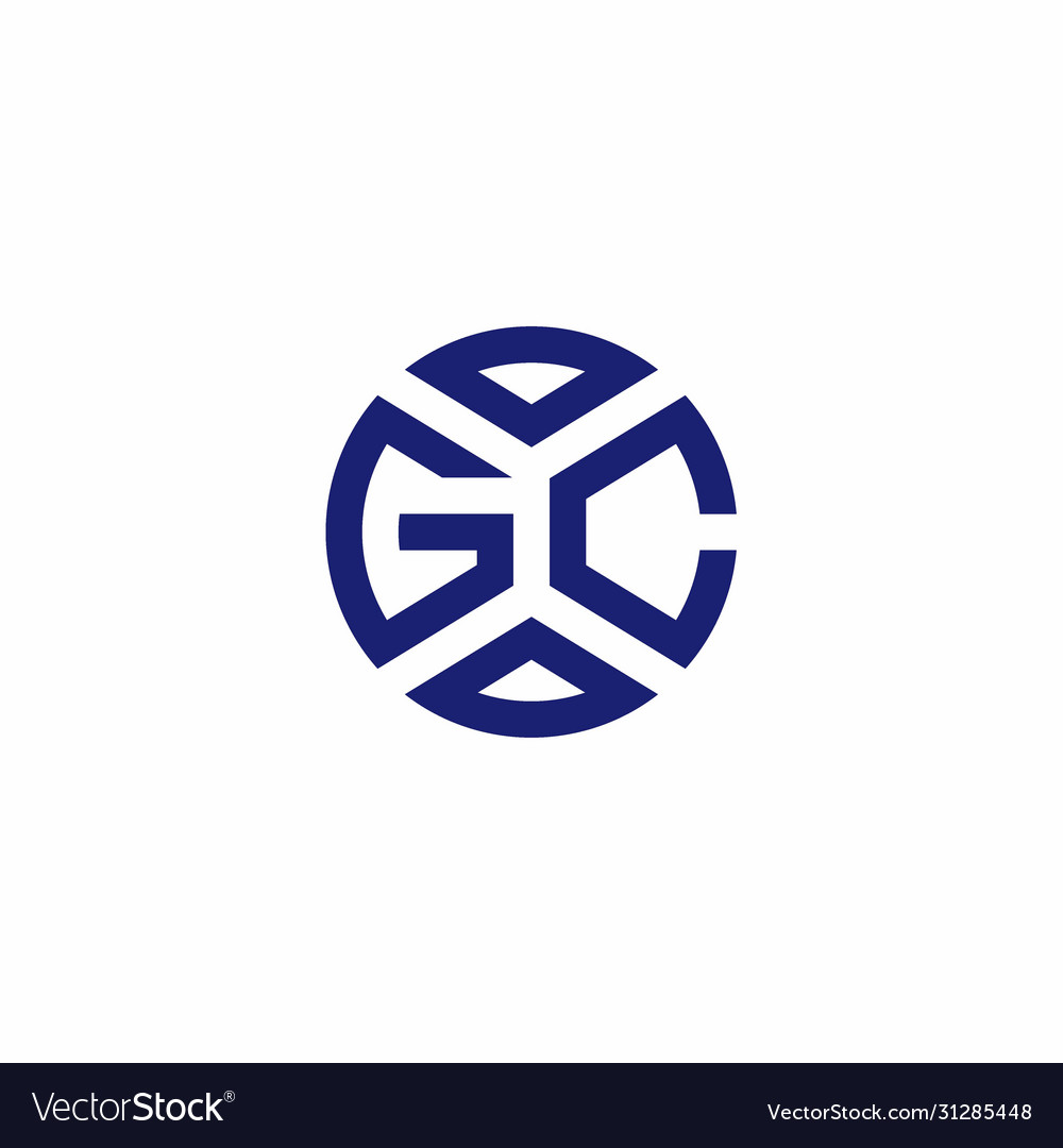 Gc monogram logo with abstract shapes in modern Vector Image